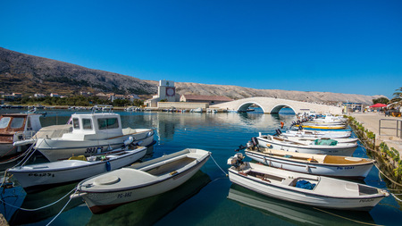 Pag island harbor view, Croatia