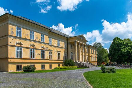 Dolna Krupa, Slovakia - January 06, 2014: Dolna Krupa Manor House. Classicist manor house of Brunsvick. Ludwig van Beethoven visited the manor house and it was composed by Moonlight Sonata.のeditorial素材