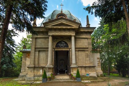 Dolna Krupa, Slovakia - January 06, 2014: The Chotek family mausoleum in the Dolna Krupa cemetery, where count Henrieta Chotek is interredのeditorial素材