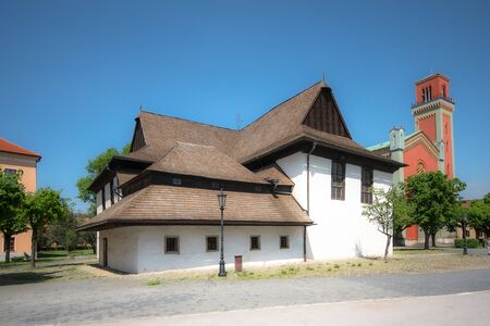 Wooden articular church in Kezmarok, Slovakia. UNESCO World heritage site.のeditorial素材