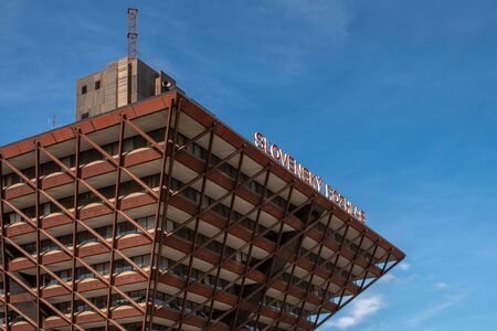 Slovak Radio Building, Bratislava, Slovakia. Architects Stefan Svetko, Stefan Durkovic and Barnabas Kisslingのeditorial素材
