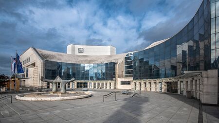 Slovak National Theater building, Bratislava, Slovakia. The Slovak National Theater is the second oldest Slovak professional theater. It has 3 ensembles - drama, opera and ballet.のeditorial素材
