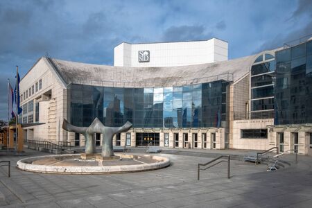 Slovak National Theater building, Bratislava, Slovakia. The Slovak National Theater is the second oldest Slovak professional theater. It has 3 ensembles - drama, opera and ballet.のeditorial素材