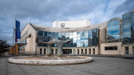 Slovak National Theater building, Bratislava, Slovakia. The Slovak National Theater is the second oldest Slovak professional theater. It has 3 ensembles - drama, opera and ballet.のeditorial素材