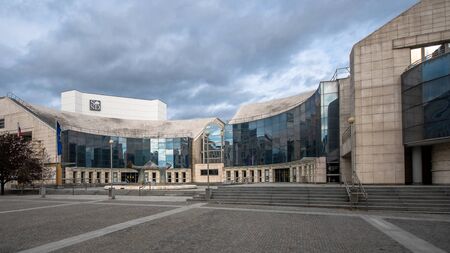 Slovak National Theater building, Bratislava, Slovakia. The Slovak National Theater is the second oldest Slovak professional theater. It has 3 ensembles - drama, opera and ballet.のeditorial素材