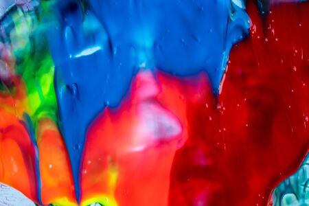 close up of different color oil paint.