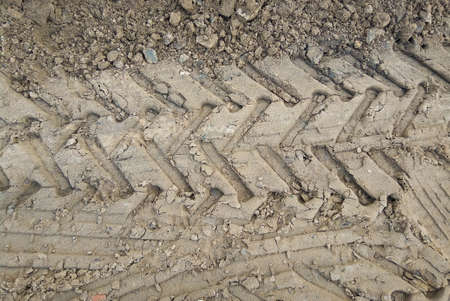 Tire track on dirt sand driving on sand, off-road track.の写真素材
