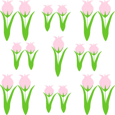Beautiful spring pink tulips. Festive concept for March 8, Mother's Day, Easter.のイラスト素材