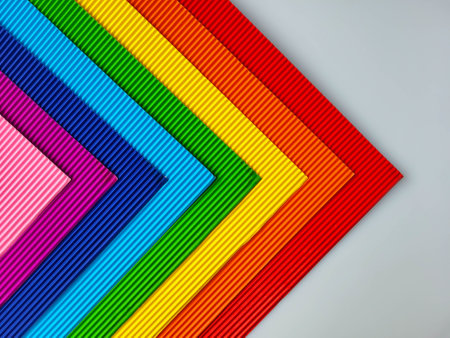 Multi-colored corrugated paper for classes with children.の写真素材