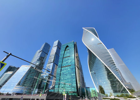 Moscow, Russia 09 10 2024 The Empire Tower business complex in Moscow, a 60-storey skyscraper on...