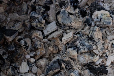 Background made of burnt charcoal, charcoal. Abstract background made of burnt wood.