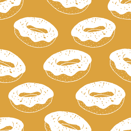 Vector seamless pattern with donuts with glazeのイラスト素材