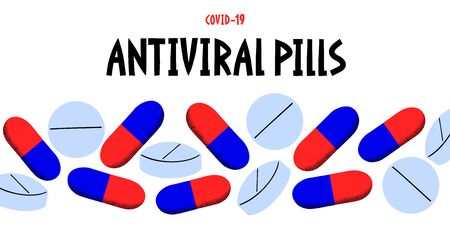 Coronavirus pill vector illustration. Pandemic concept medicine illustration. Coronavirus outbreak. 2019-nCoV background. Medical design elementのイラスト素材