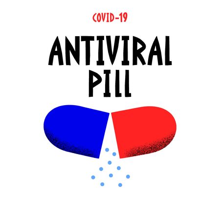 Coronavirus pill vector illustration. Pandemic concept medicine illustration. Coronavirus outbreak. 2019-nCoV background. Medical design elementのイラスト素材