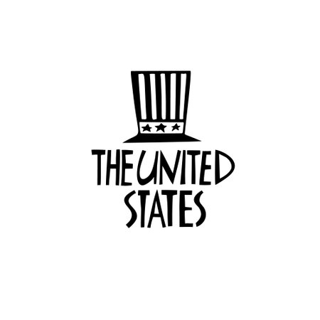 Vector hand drawn symbol of United States of America. Travel illustration of USA signs. Hand drawn lettering illustration. America's landmark logoのイラスト素材