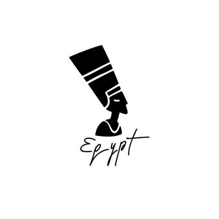 Vector hand drawn symbol of Egypt. Travel illustration of Arab Republic of Egypt signs. Hand drawn lettering illustration.のイラスト素材