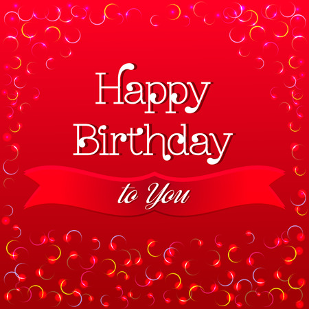 Colorful Happy Birthday Greeting Card Design Illustrationのイラスト素材