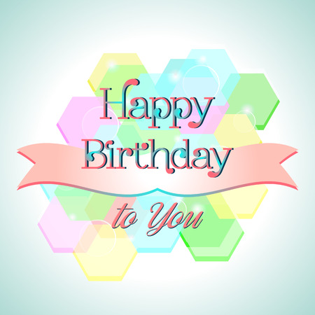 Colorful Happy Birthday Greeting Card Design Illustrationのイラスト素材