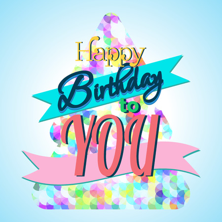 Colorful Happy Birthday Greeting Card Design Illustrationのイラスト素材