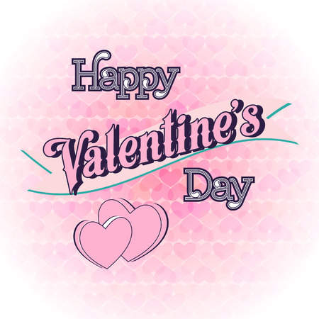 Happy Valentines Day Lettering Greeting Card Illustrationのイラスト素材