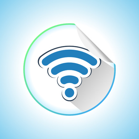 Wi-fi Network Symbol. Wifi Zone. Round Sticker Illustrationのイラスト素材