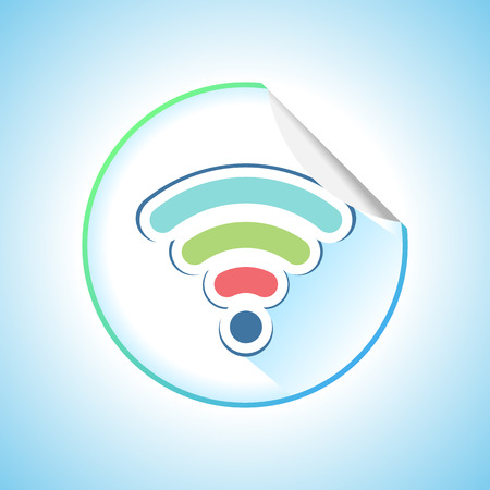 Wi-fi Network Symbol. Wifi Zone. Round Sticker Illustrationのイラスト素材