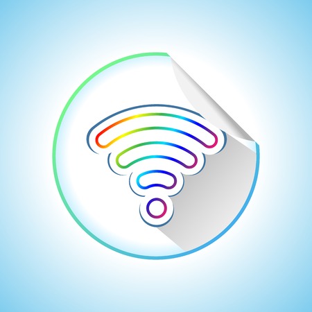 Wi-fi Network Symbol. Wifi Zone. Round Sticker Illustrationのイラスト素材