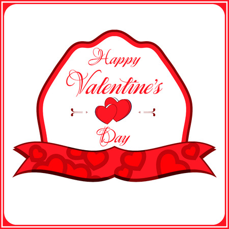 Happy Valentines Day Lettering Greeting Card Illustrationのイラスト素材