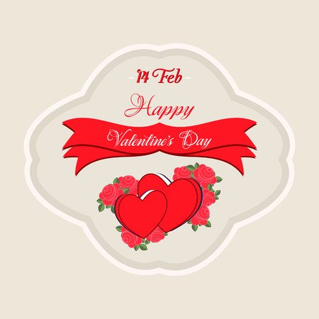Happy Valentines Day Lettering Greeting Cardのイラスト素材