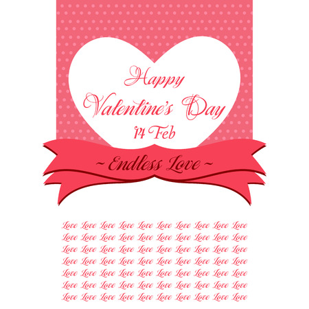 Happy Valentines Day Lettering Greeting Card Illustrationのイラスト素材