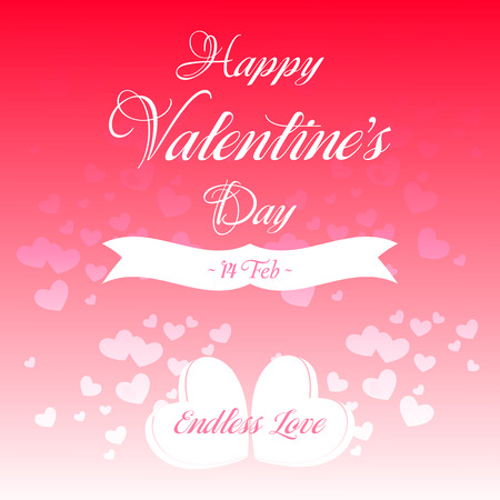 Happy Valentines Day Lettering Greeting Card Illustrationのイラスト素材