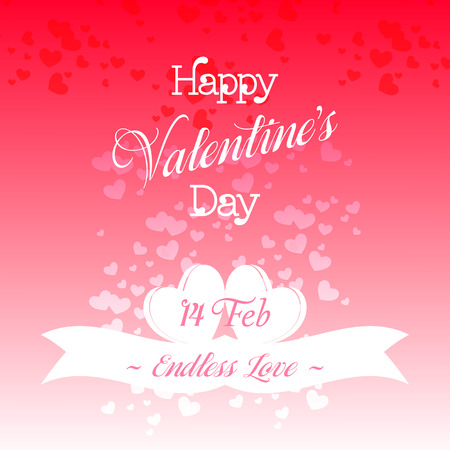 Happy Valentines Day Lettering Greeting Card Illustrationのイラスト素材