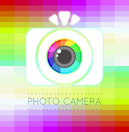 Vector Illustration of a Single Flat Photo Camera Iconのイラスト素材