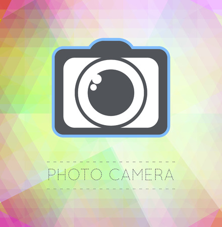 Vector Illustration of a Single Flat Photo Camera Iconのイラスト素材