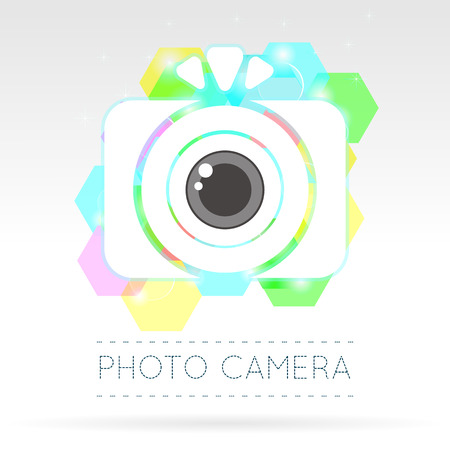 Vector Illustration of a Single Flat Photo Camera Iconのイラスト素材