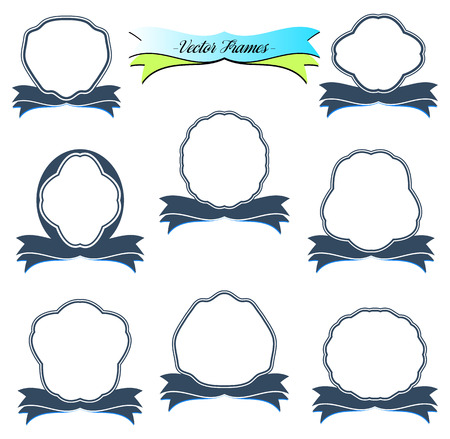 Set of Vintage Frames and Modern Labels. Web Design Vector.のイラスト素材