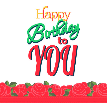 Colorful Happy Birthday Greeting Card Design Illustrationのイラスト素材