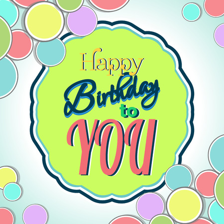 Colorful Happy Birthday Greeting Card Design Illustrationのイラスト素材