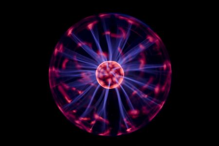 Energy ball, black backgroundの写真素材