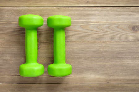 Dumbbells on background. The concept of a healthy lifestyle.の写真素材