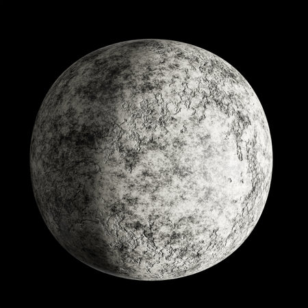 An unknown planet in space on a black background. 3d illustrationの写真素材