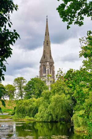 St. Alban's Church,  the English Church is an Anglican Church, 08-24-2018 Copenhagen, Denmark, illustrative editorial.の写真素材