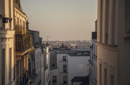 A singular view of Paris at sunsetの写真素材
