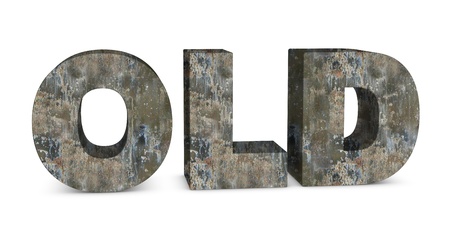 one 3d render of the word OLDの写真素材