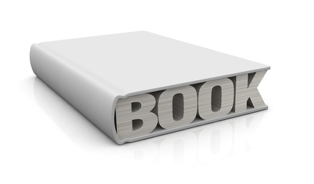 one book with the word: book, instead of pages (3d render)の写真素材