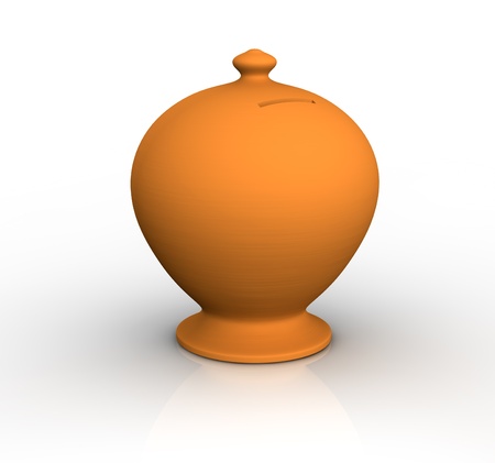 one typical vintage money box (3d render)の写真素材