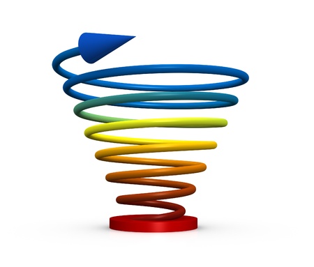 one financial chart growing (3d render)の写真素材