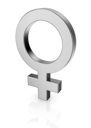 top view of steel female symbol (3d render)の写真素材