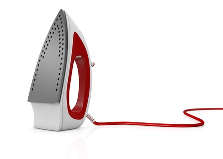 one steam iron on white background (3d render)の写真素材