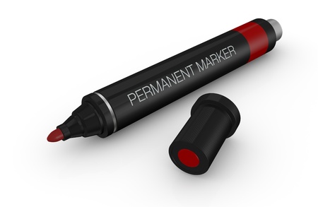 one permanent marker on white background (3d render)の写真素材